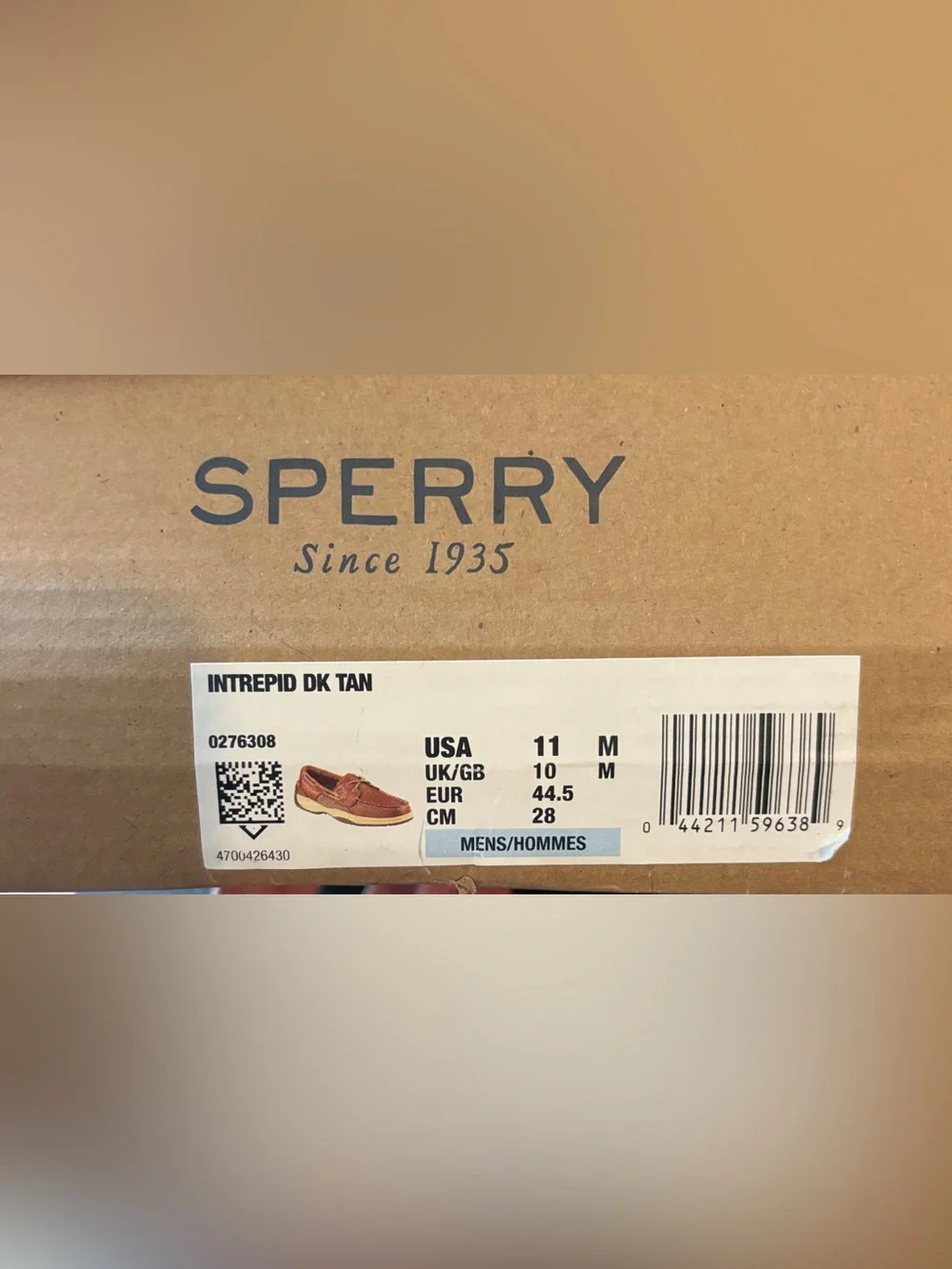 Sperry Intrepid Boat Shoes, Cognac Leather with Breathable Sides, NIB Retail $89